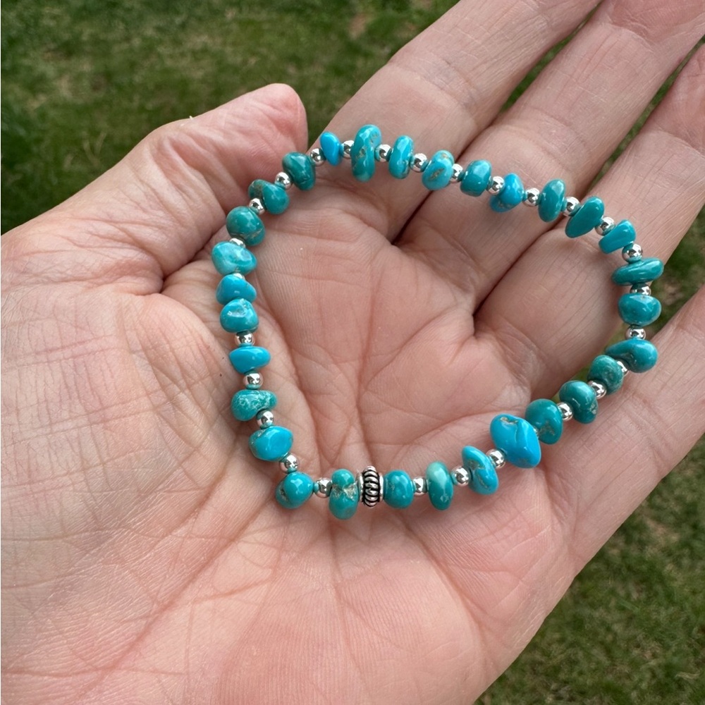 Turquoise Beaded Bracelet,Sleeping Beauty Turquoise, Mothers Day Gift - Picture 2 of 2